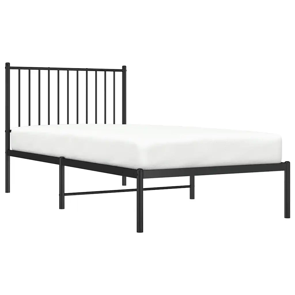 Giroletto con Testiera in Metallo Nero 90x190 cm 350856