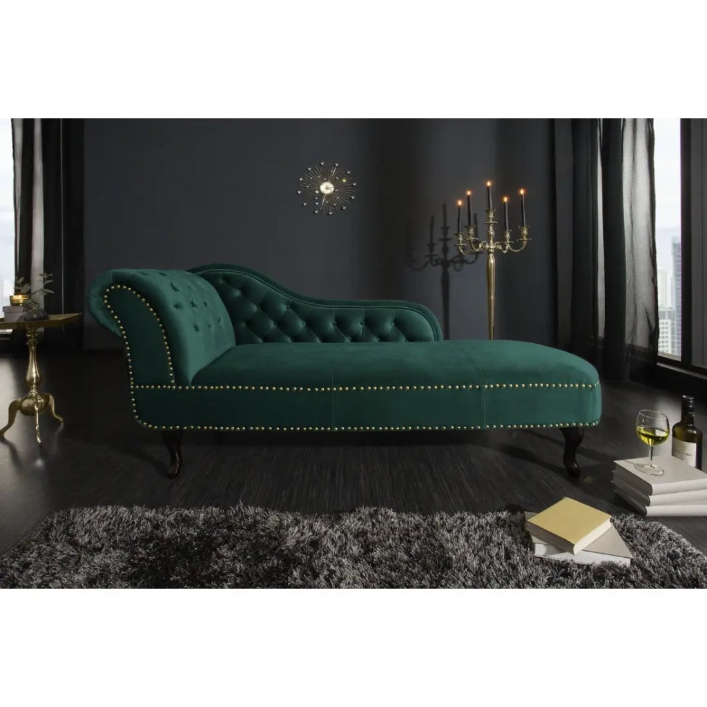 Méridienne EDGAR – Verde smeraldo – Velluto stile barocco