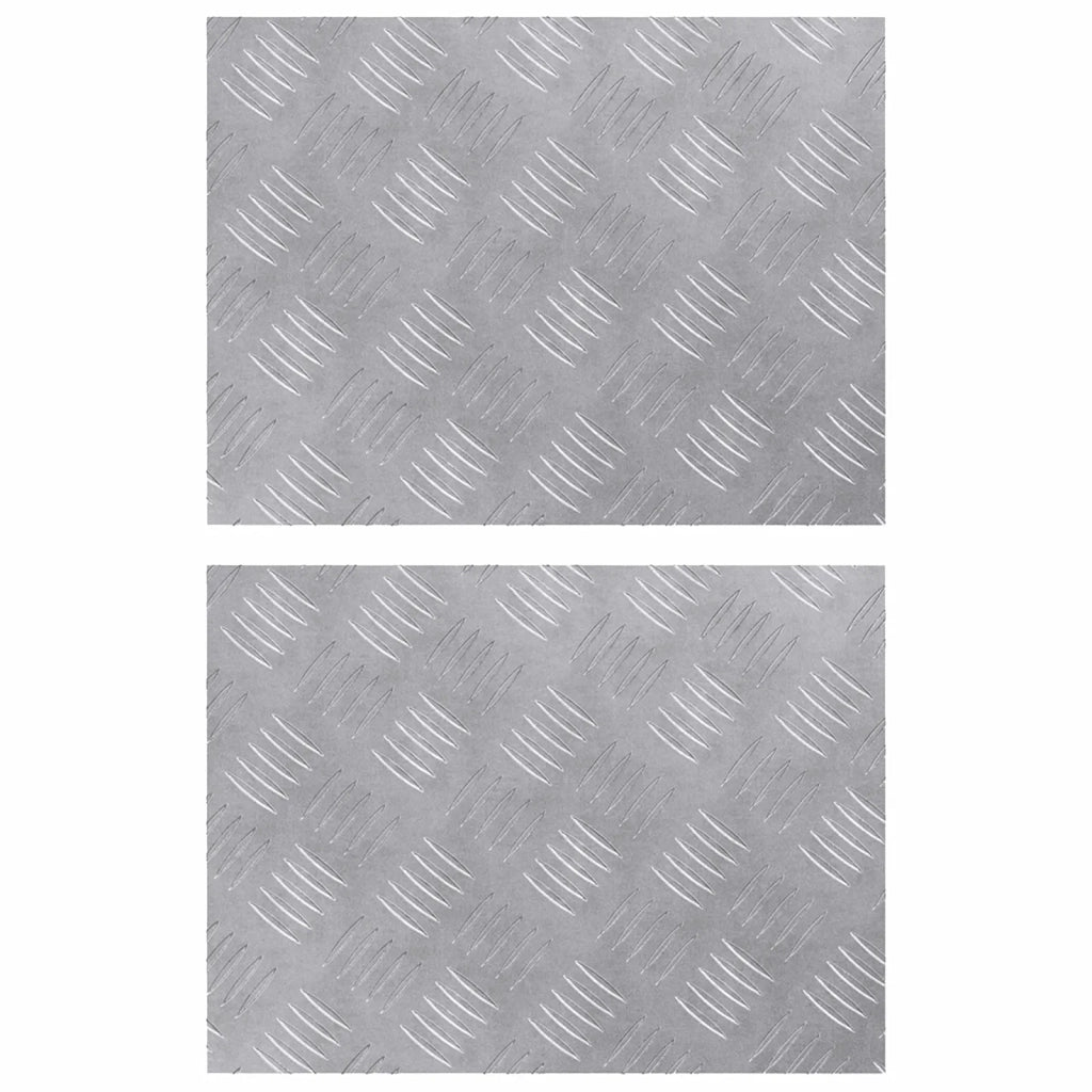 Gradini per Scale 2 pz | Tappetini per scale autoadesivi Argento 40 x 30 cm Alluminio