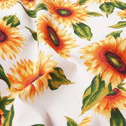 Tessuto Stoffa Girasoli Cotone Cucito Arredo Rivestimento Foderare Cuscini Divani 2,8x8 Mt Bianco