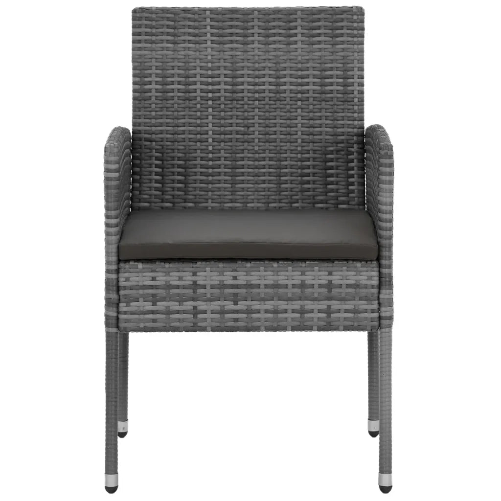 Set da Pranzo per Esterni 5 pz in Polyrattan Grigio 3120104