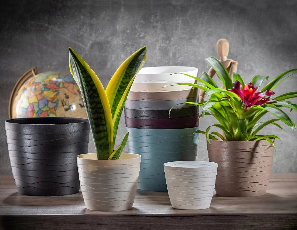 Vaso da fiori KADAX in plastica, rotondo, nero, 11 cm, per fiori e piante.