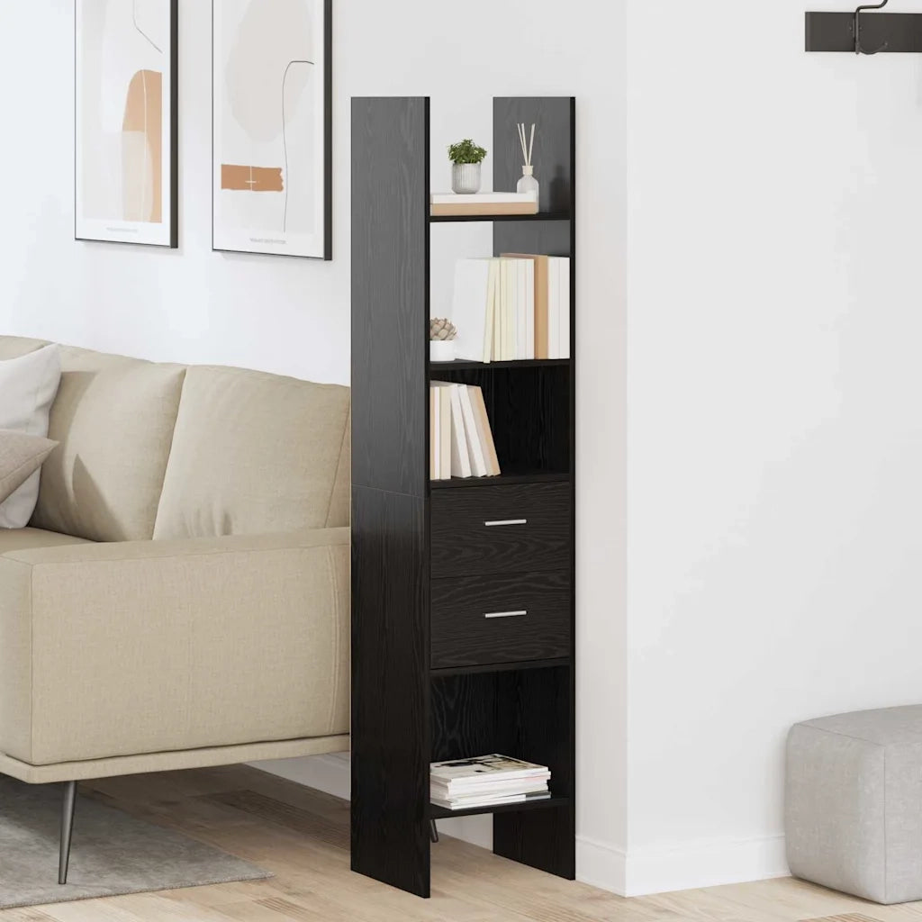 Armadio per Libri Rovere nero 40 x 35 x 180 cm 875441
