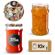 KADAX Seno barattoli per conserve 315ml 10 pezzi 66mm + coperchi "Funghi"