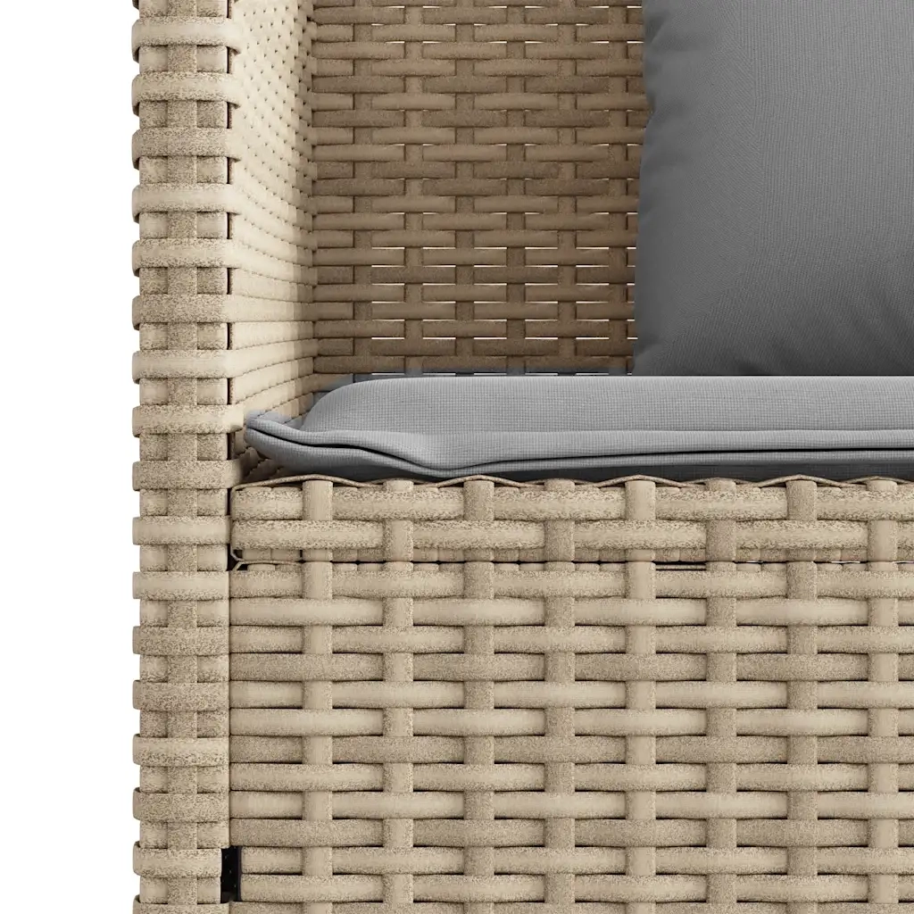 Panchina da Giardino | Panca da Giardino con Cuscini Beige in Polyrattan