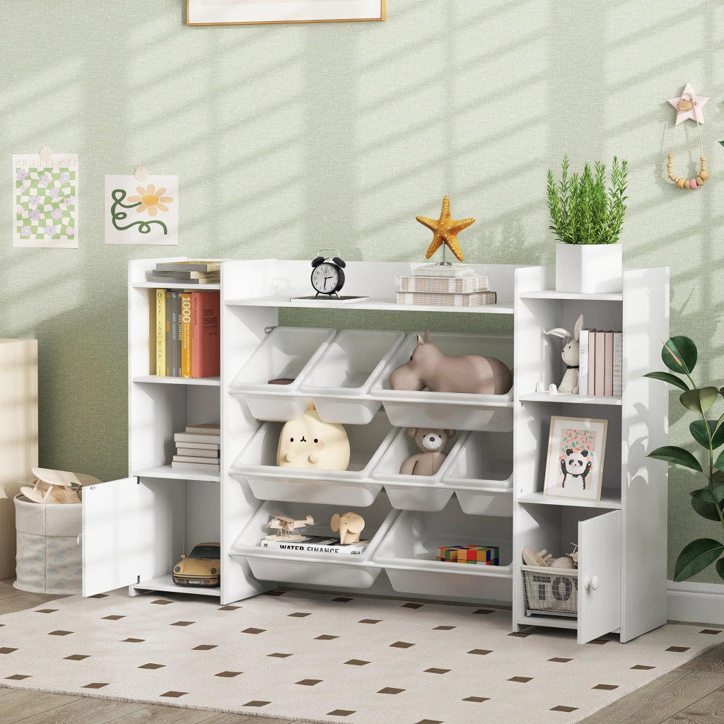 Libreria per bambini con 8 scatole ¨C Minimal ¨C bianco 80x30x24 cm