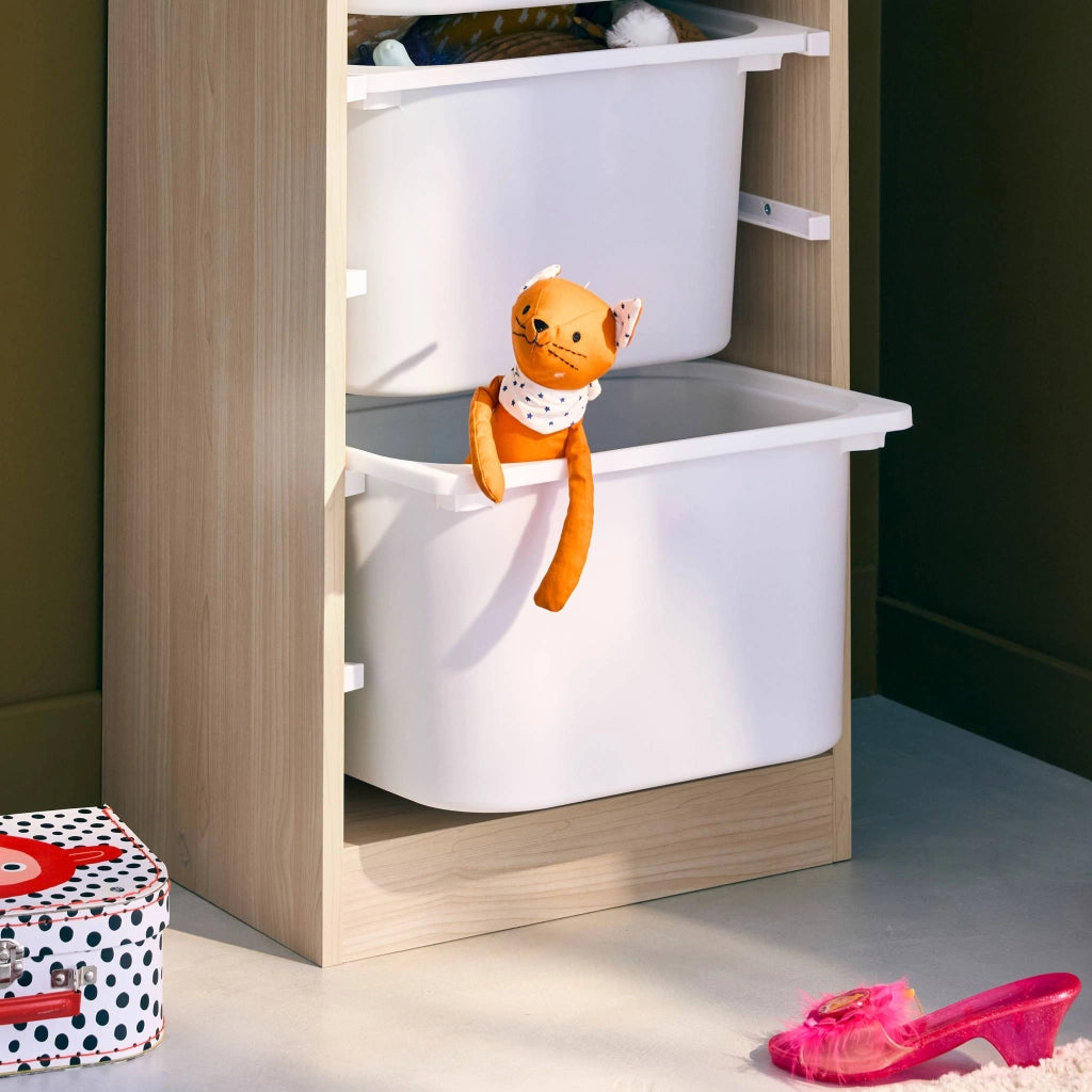 Contenitore per bambini con 4 contenitori, marrone naturale