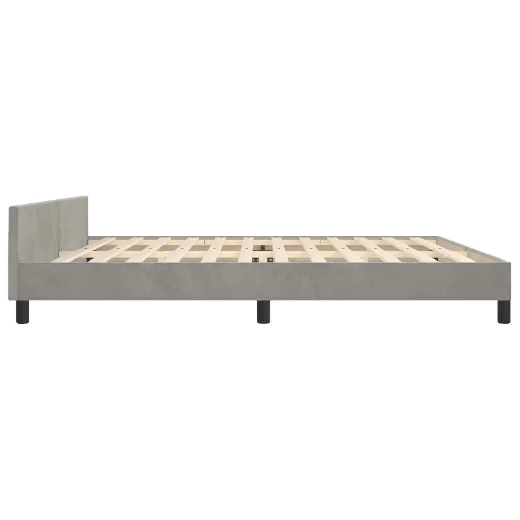 Giroletto senza Materasso Grigio Chiaro 200x200 cm Velluto
