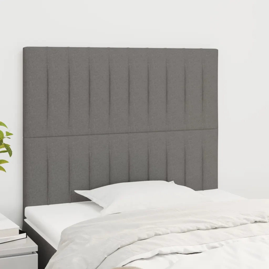 Testiera | Testata Grigio Scuro 100x5x118/128 cm Tessuto