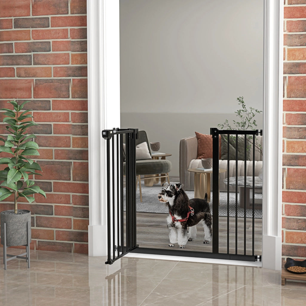 Cancellino per Cani Regolabile ¨C Minimal ¨C Nero, Acciaio e Plastica, 74-100x77 cm