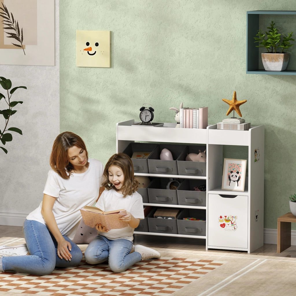 Cassettiera per bambini con cesti ¨C zephmum ¨C 92x30x80 cm bianco
