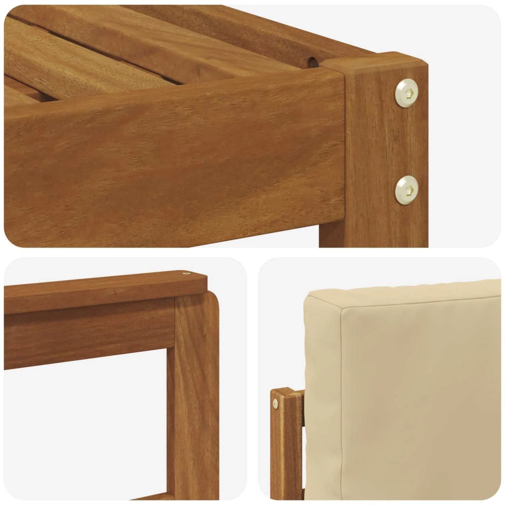Set di divani da esterno con cuscino 7 pcs Naturale e Beige 3366701