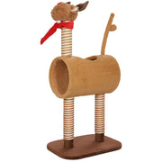 Tiragraffi 98 cm con grotta e palla gioco - Xylo - Design cervo, marrone