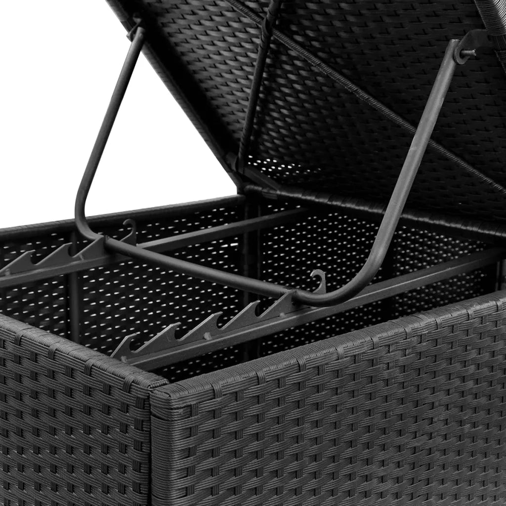 Lettini Prendisole con Cuscini 2 pz in Polyrattan Nero 277088