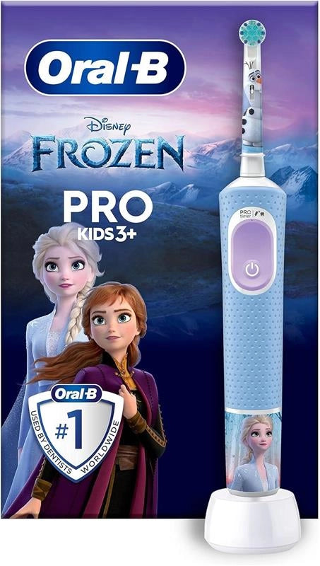 ORAL B SPAZZOLINO ELETTRICO VITAL PRO FROZEN RIMUOVE FINO AL 100% IN PIÙ DI PLACCA PROTEGGE LE GENGIVE SUPER DELICATO PER BAMBINI +3