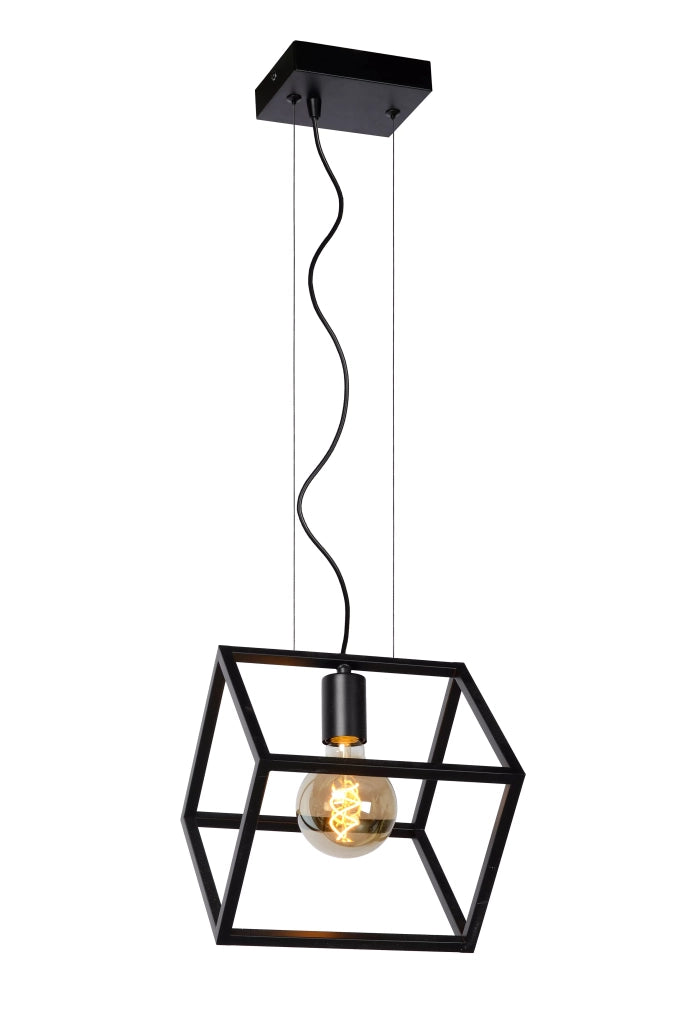 Lampada a sospensione nera minimal Lucide Fabian E27 40W
