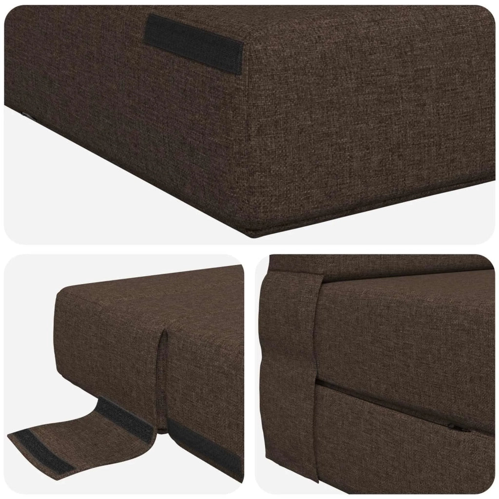 Divano letto | Sof¨¤ letto | Letto singolo Pieghevole Tortora 70 x 80 x 60 cm Tessuto
