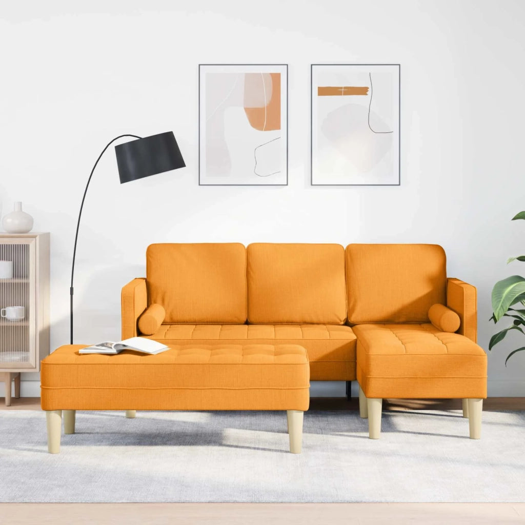 Set di divani 2 pz Giallo Scuro Poliestere 3329260