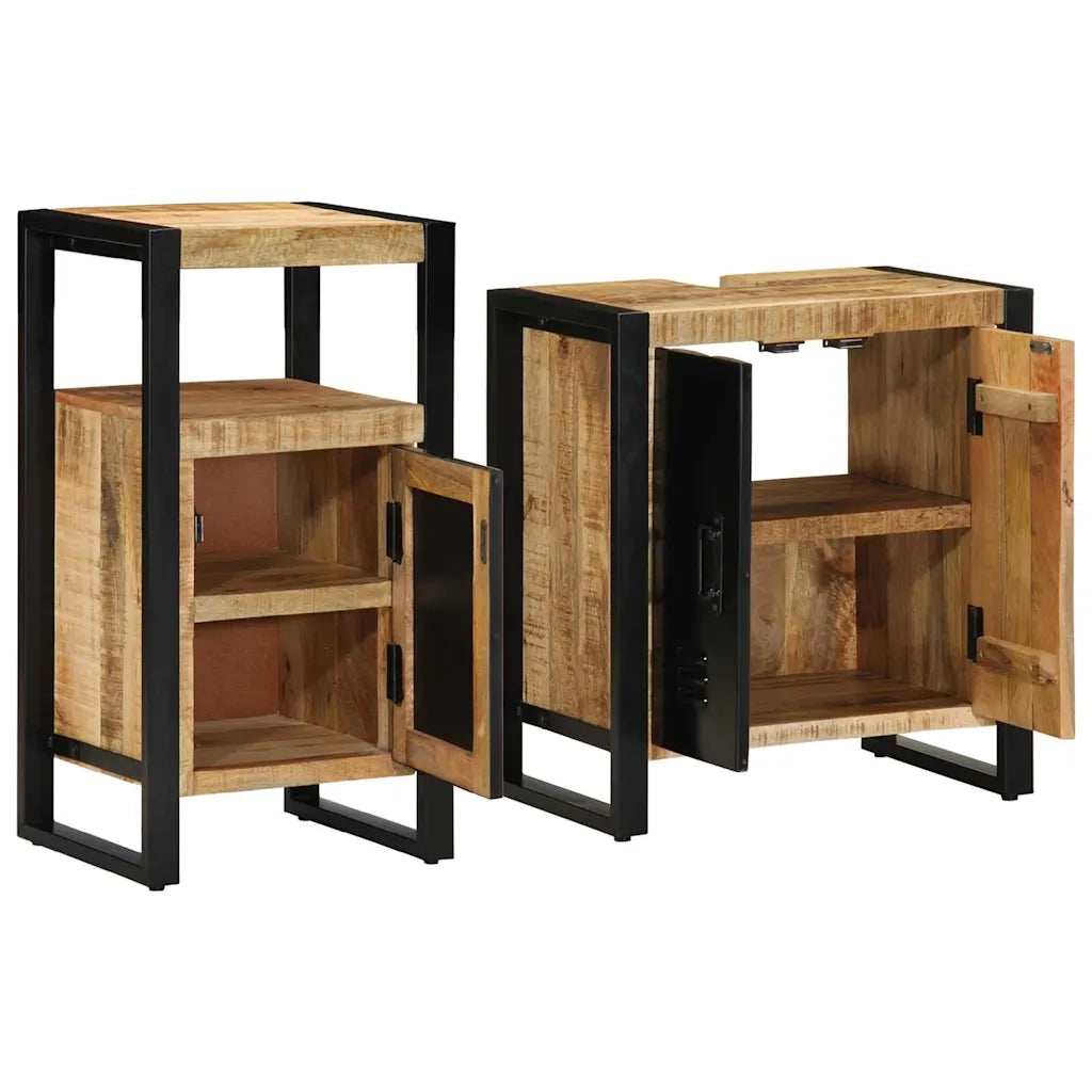 Set di mobili per il bagno 2 pcs Legno di mango massello