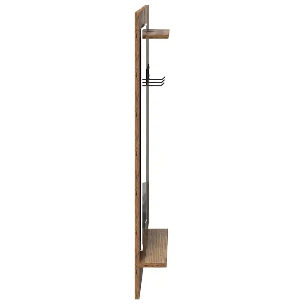Appendiabiti a muro con specchio-Attaccapanni con specchio Legno vecchio 70 x 10 x 90 cm