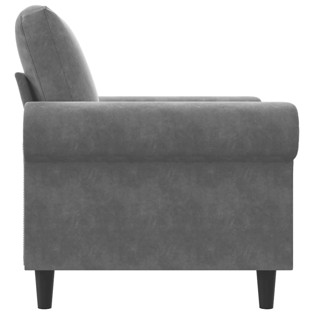 Poltrona Grigio Scuro 60 cm Velluto 359510