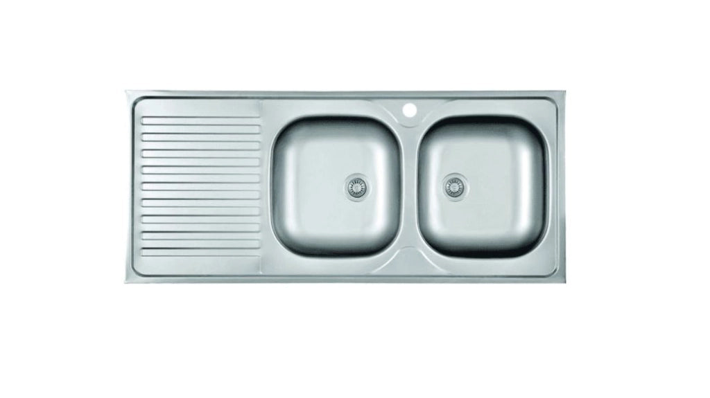 Lavello Appoggia 2 Vasche Sx C/Goccia 50X120Cm - Mabel