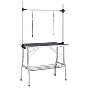 Tavolo Toelettatura per Cani Regolabile con 2 Anelli e Cesto CFW4082831