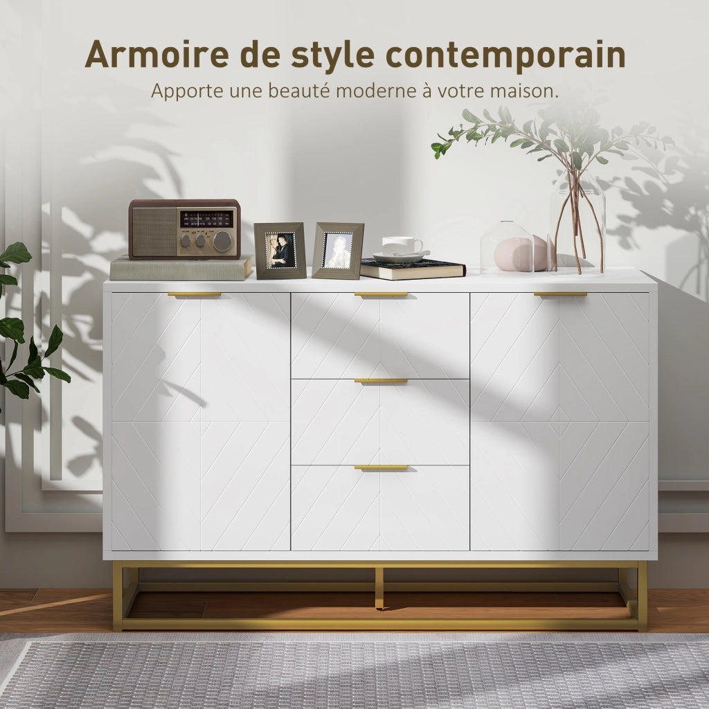 Buffet ¨C zephmum ¨C bianco metallo dorato 120x40x76 cm