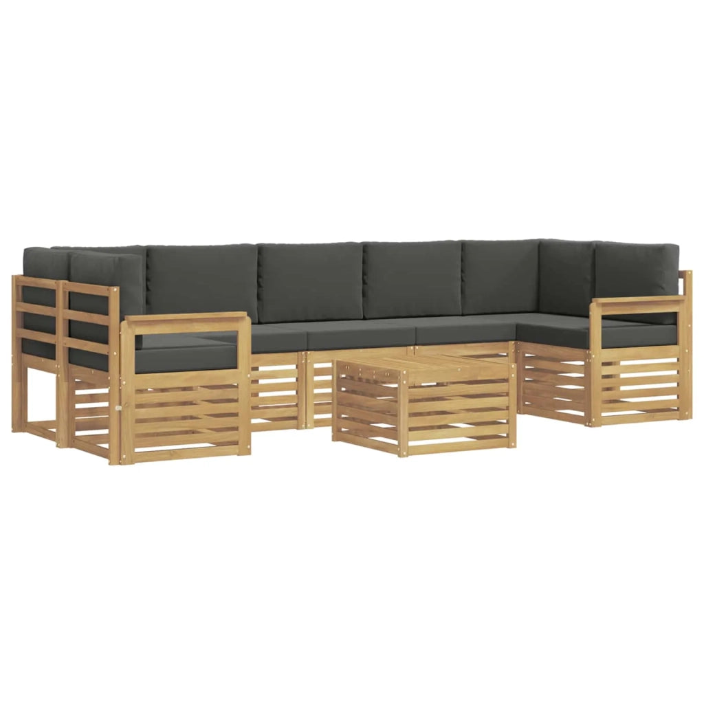 Set di divani da esterno 8 pcs Bianco e Antracite Poliestere 3391542