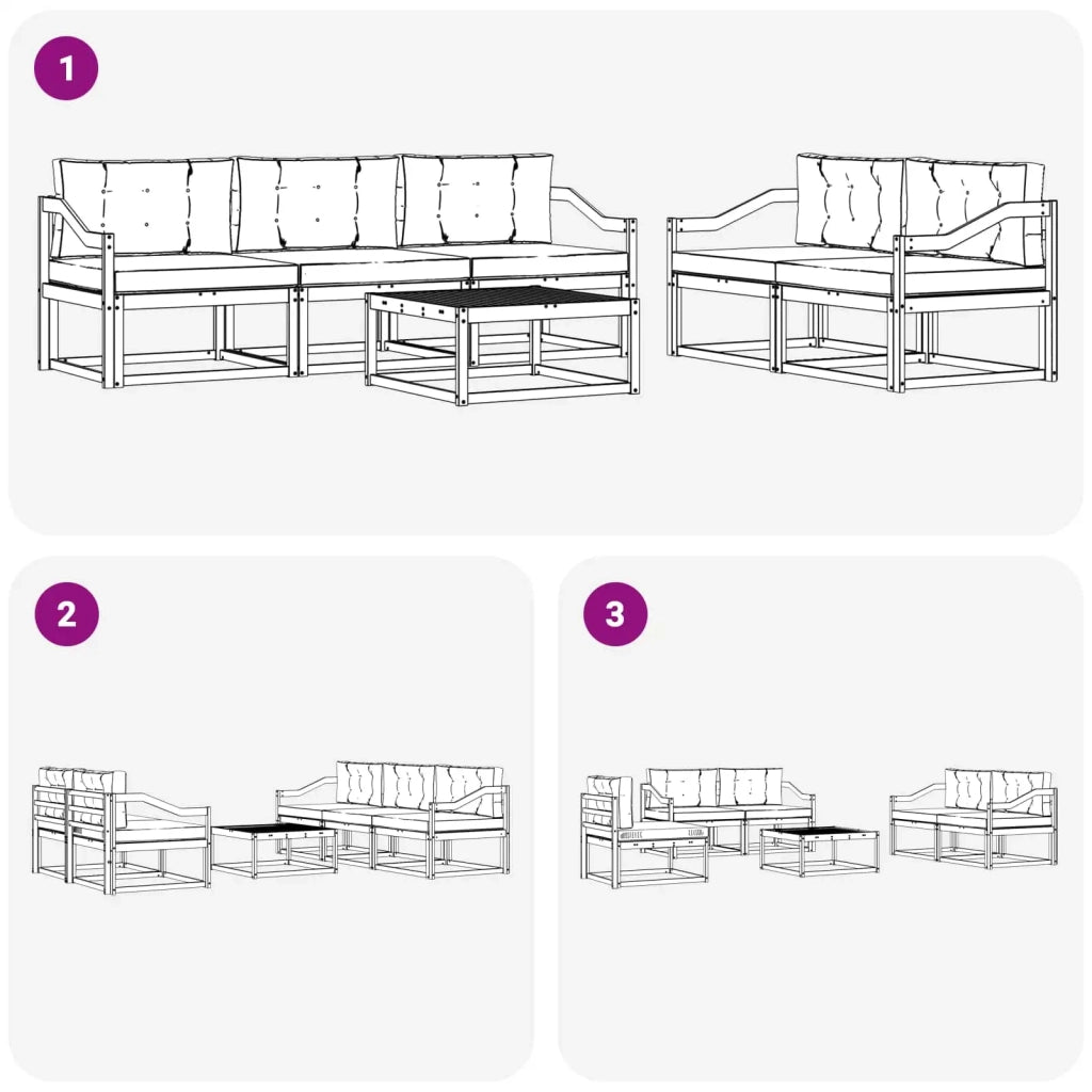 Set di divani da esterno con cuscino 6 pcs Bianco e Antracite 3386076