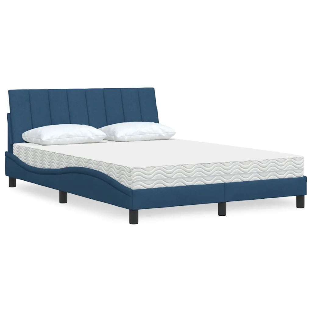 Letto con Materasso Hanko Blu 120x200 cm in Tessuto 3310523