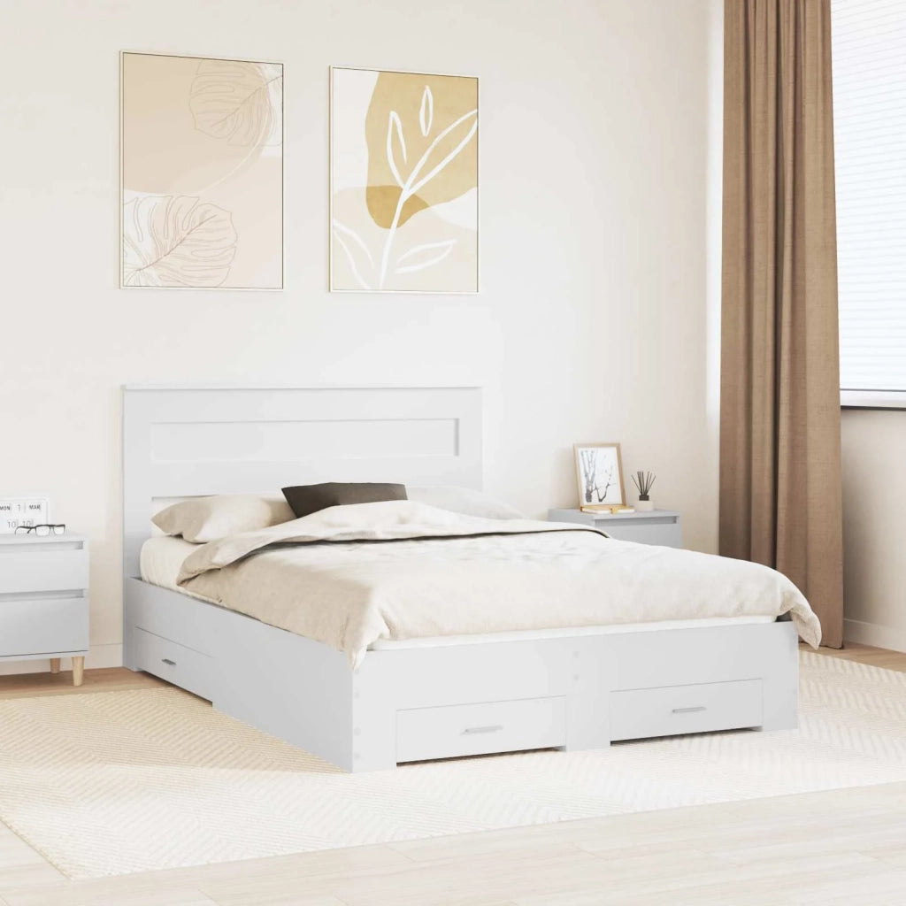 Struttura del letto Bianco 160 x 200 cm Legno multistrato 3409966