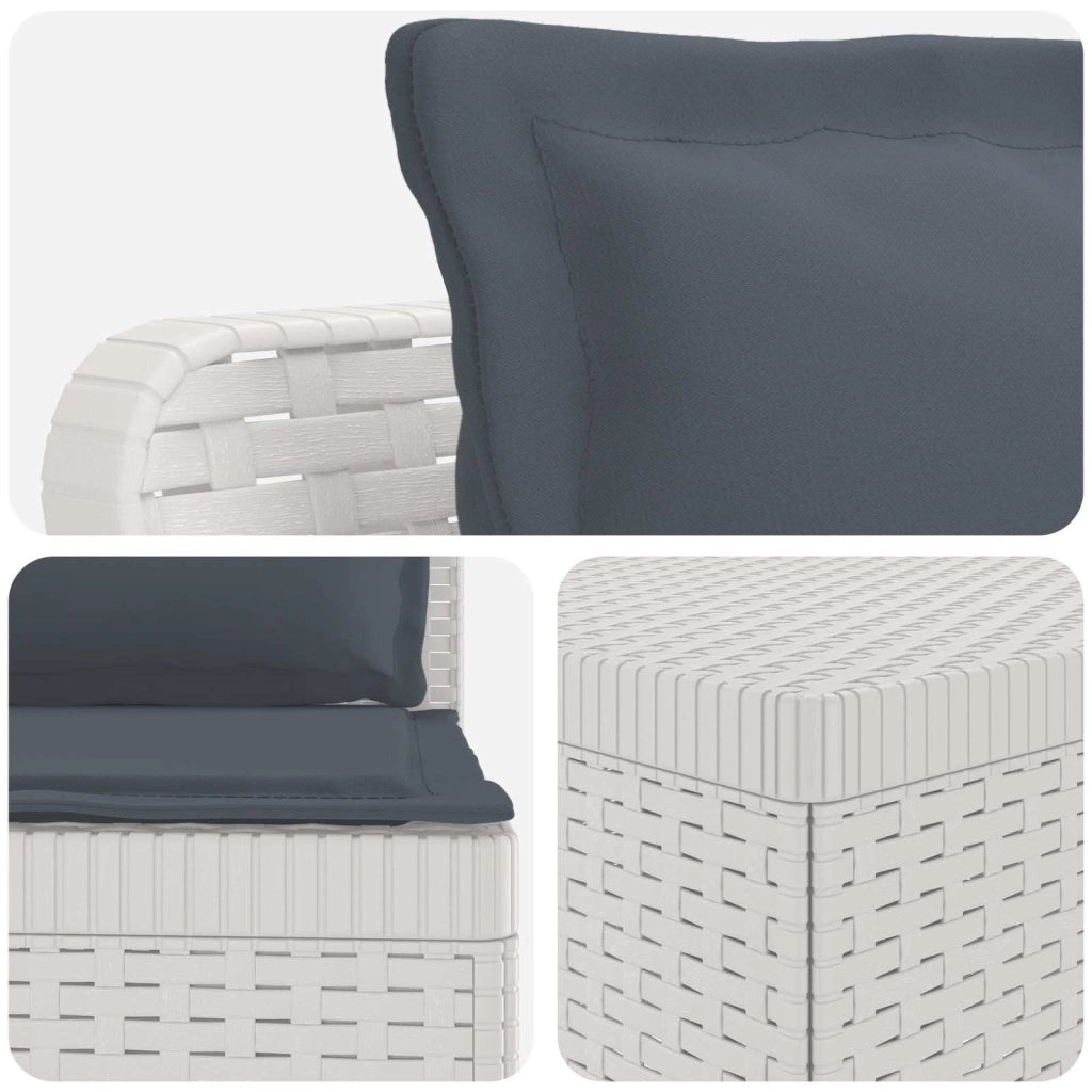 Divano da giardino 3 posti con cuscini in look rattan PP Bianco 3443845