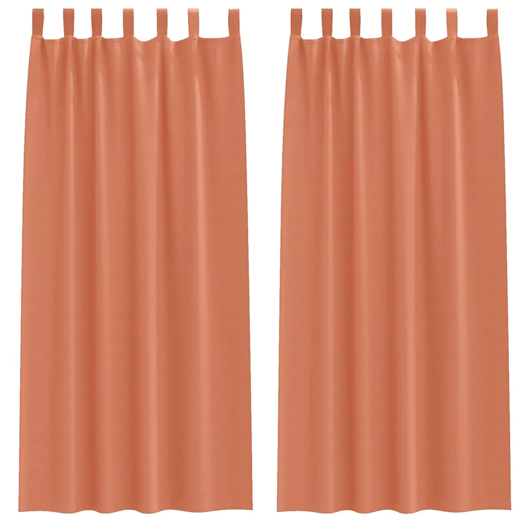 Tende Oscuranti | Tende Blackout con Anelli 2 pz Terracotta 225 x 140 cm