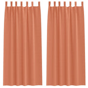 Tende Oscuranti | Tende Blackout con Anelli 2 pz Terracotta 225 x 140 cm