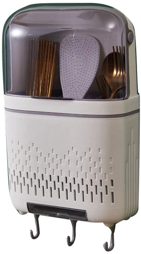 Organizzatore di cucina a muro - Raccoglitore di posate - Sostegno di posate - Apertura di ventilazione - Borsa per posate - Grande capacità - 30 x 19 x 8,5 cm