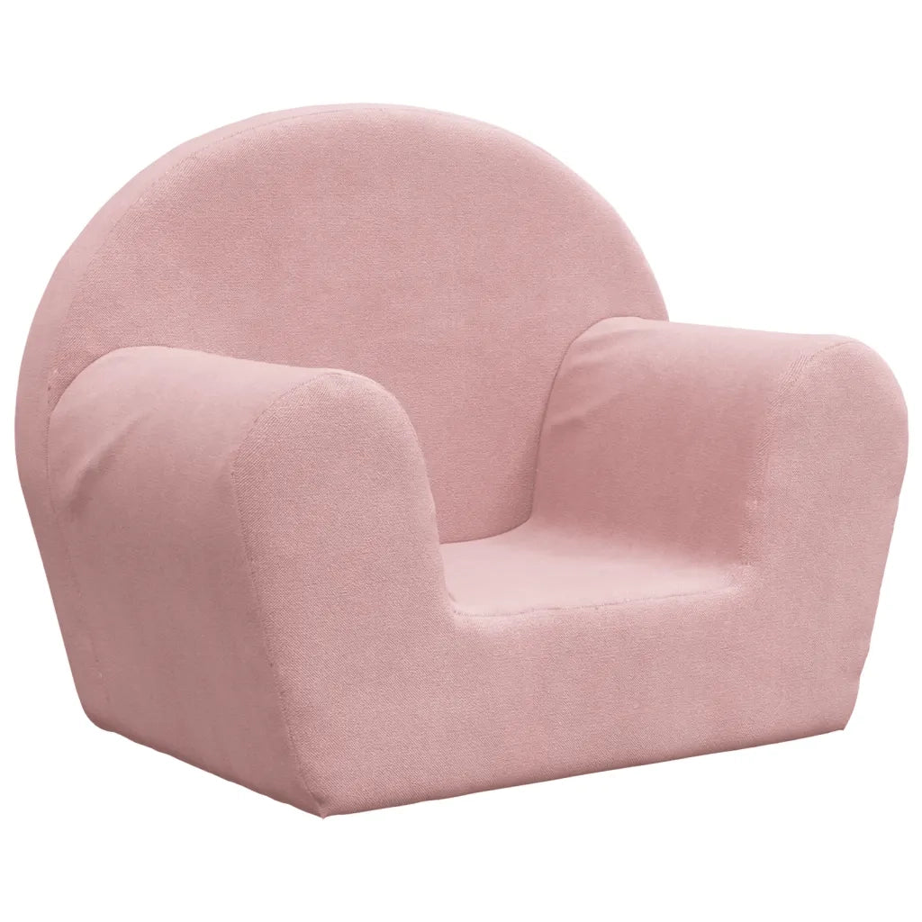 Divano per bambini rosa in morbido peluche 356985