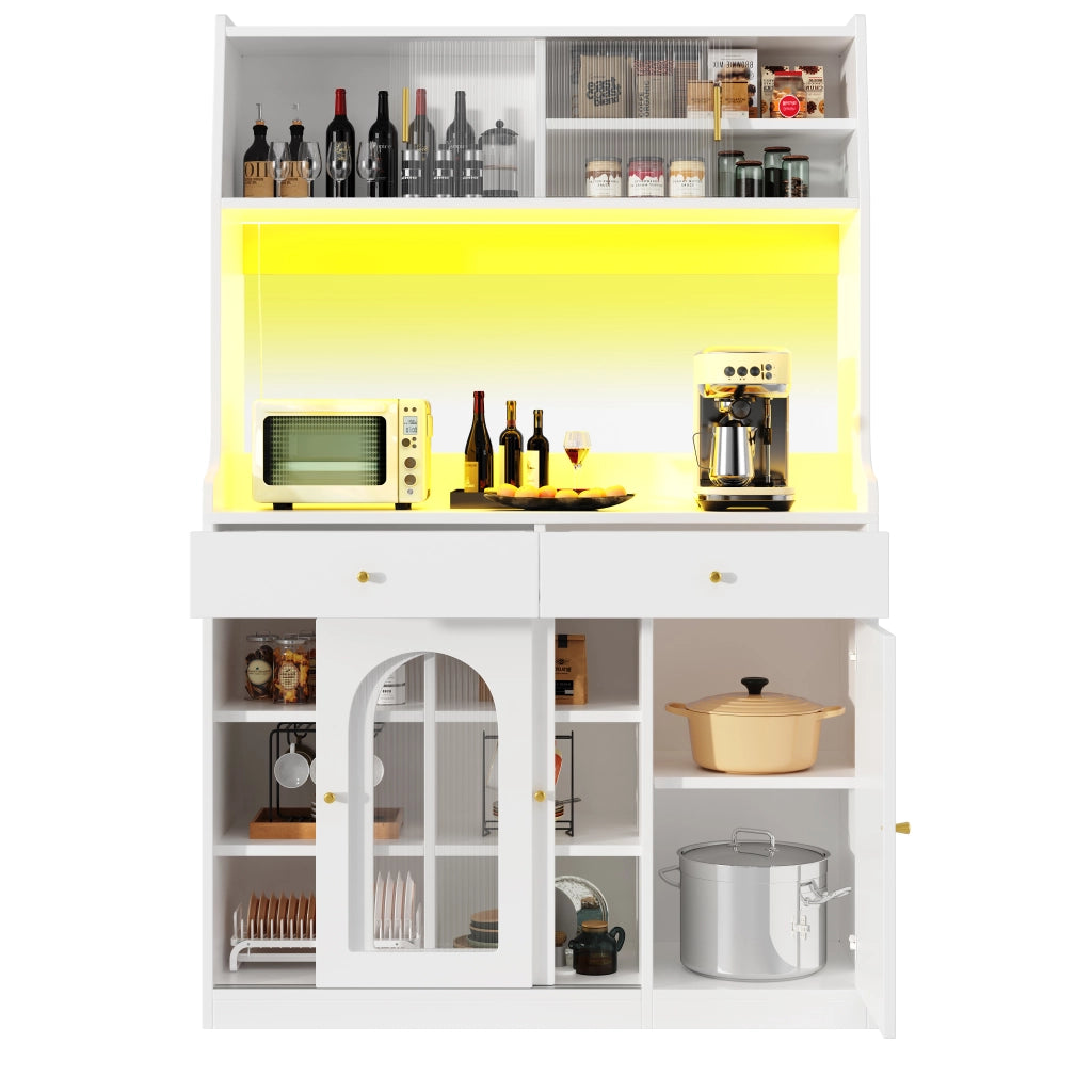 Armadio cucina con illuminazione LED - Zephmum - Regolabile, 2 cassetti, luce variabile