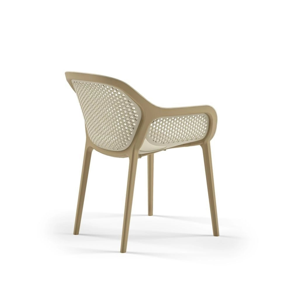 Set 4 poltrone polipropilene design Atra colore caffè beige