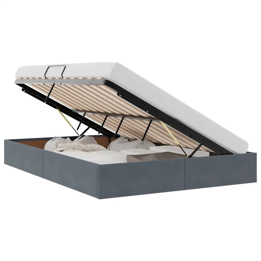 Letto ottomano Grigio Scuro 140 x 190 cm Velluto 3442881