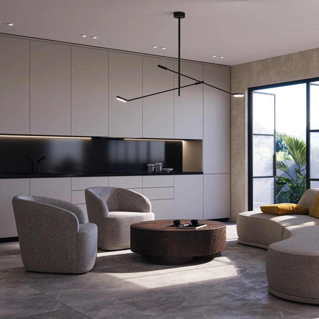 Maytoni Lampada da soffitto moderna Fad 2 luci LED integrato nero metallo diffusore acrilico