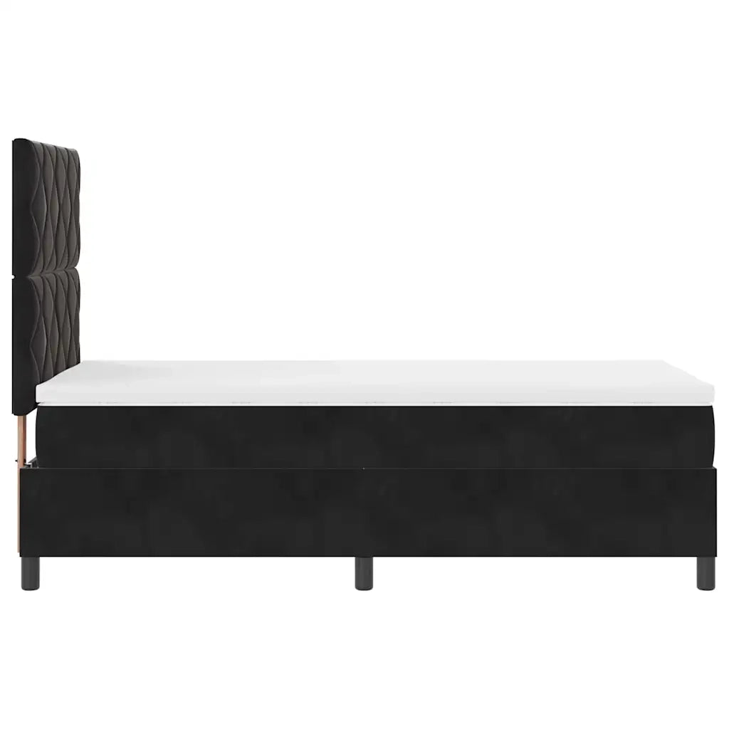 Letto a Sorgente LED con materasso Nero 90 x 200 cm Velluto 3343354