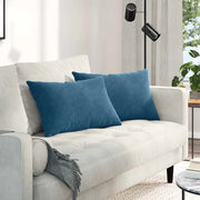 Cuscini da Divano 2 pcs Blu 60 x 40 cm Tessuto in Cords 42013669
