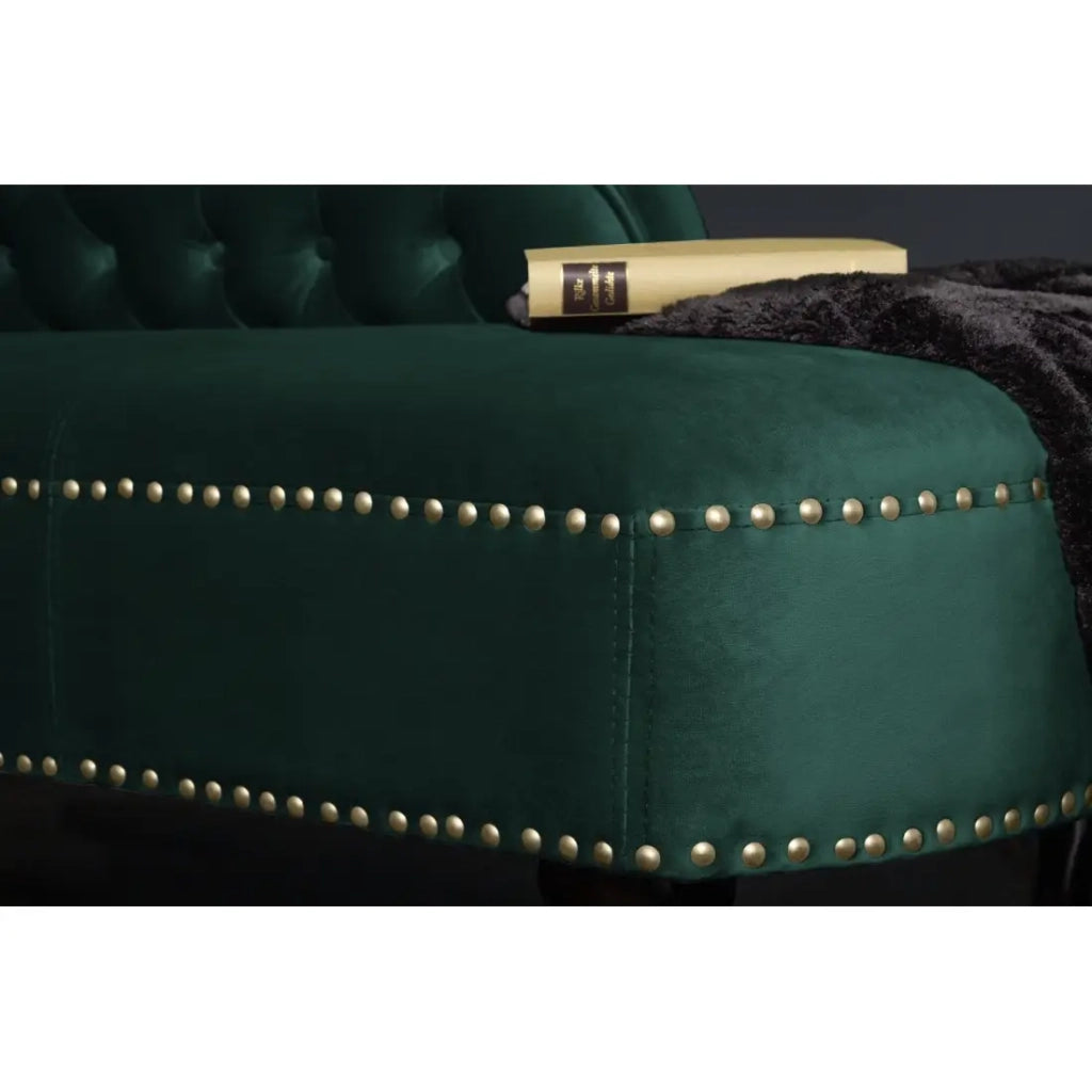 Méridienne EDGAR – Verde smeraldo – Velluto stile barocco