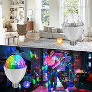Luminaria da discoteca, E27, 3 W, RGB, disco, rotante a 360 gradi, auto-rotante, illuminazione da scoperta per compleanni, matrimoni, Natale, Halloween