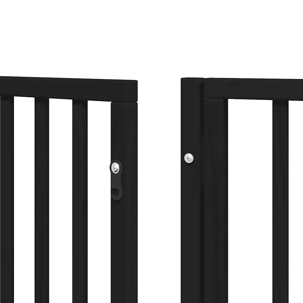 Cancello per Cani Porta Pieghevole Nero 9 Pannelli 450cm Pioppo 3155544