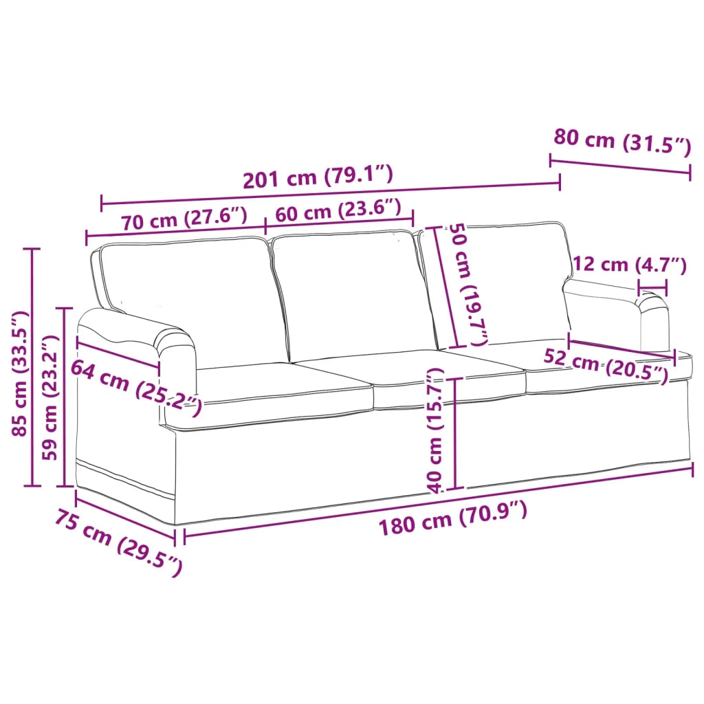 Set di divani 2 pcs Verde Scuro 201 x 80 x 85 cm Tessuto 3407607