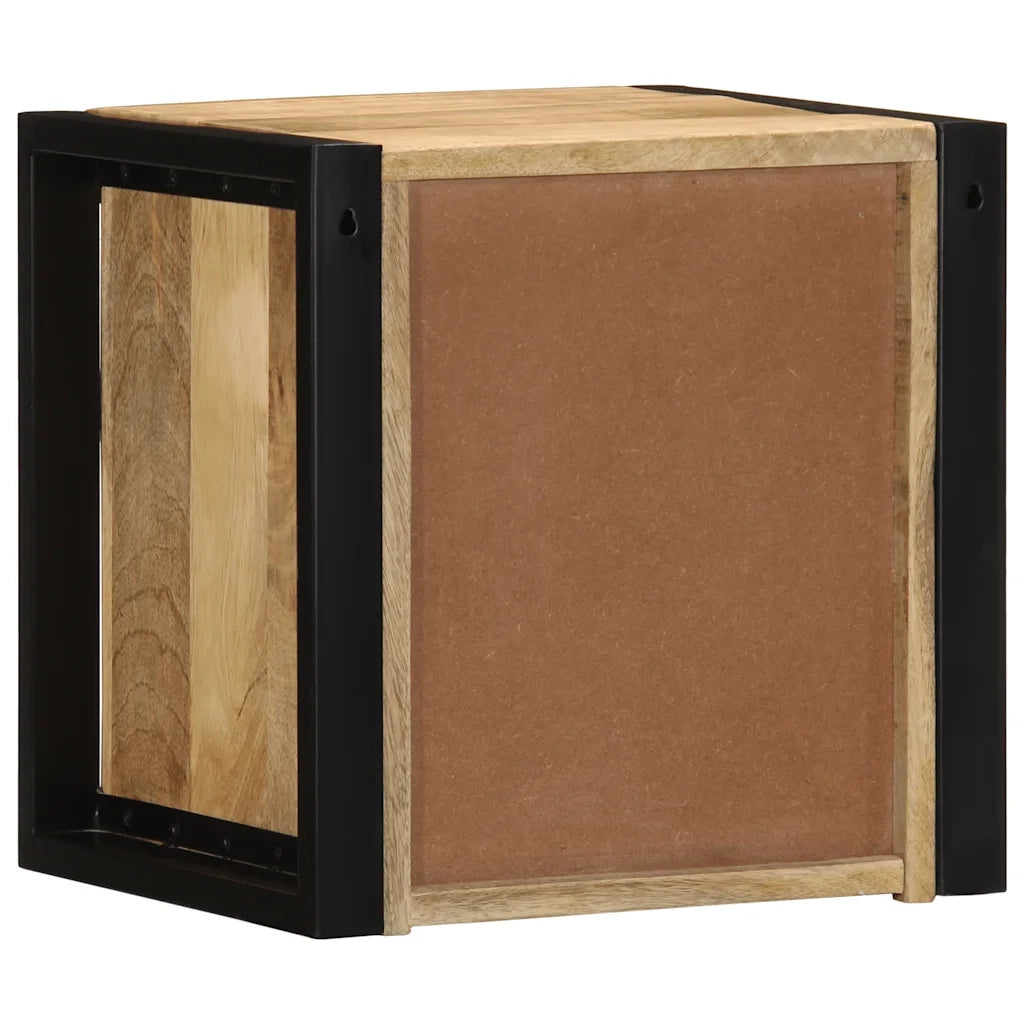 Comodino 40x35x40 cm in Legno Grezzo Massello di Mango 4015957