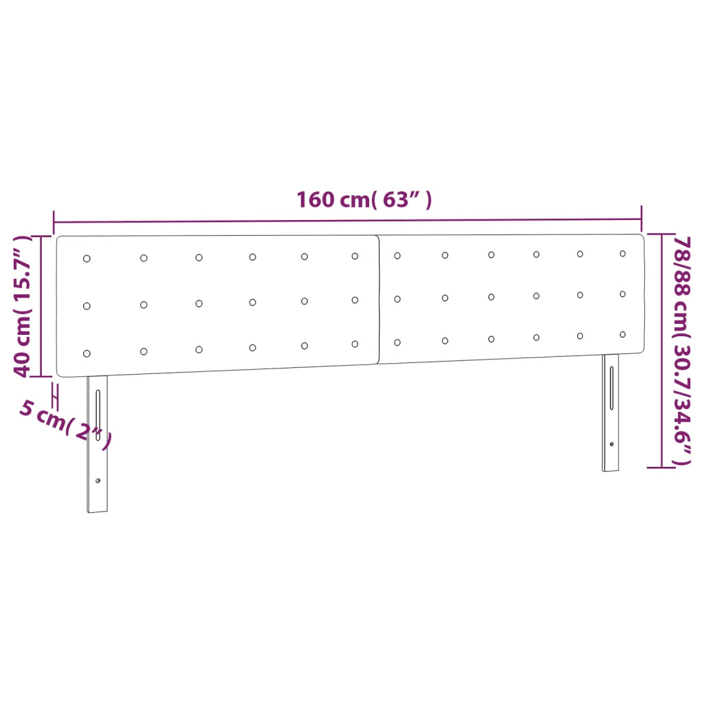Testiera a LED-Testata con LED Blu 160x5x78/88 cm in Tessuto 247456