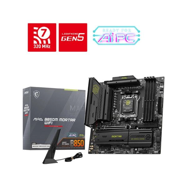 Msi mb amd b850m mortar wifi am5,ddr5,qualcomm ncm865 - MAG B850M MORTAR WIFI